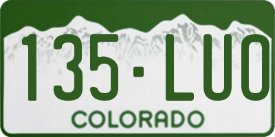 CO license plate 135LUO