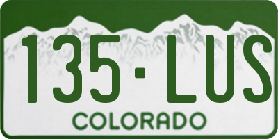 CO license plate 135LUS