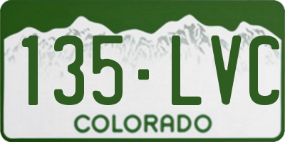 CO license plate 135LVC
