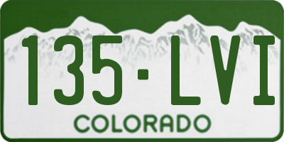 CO license plate 135LVI