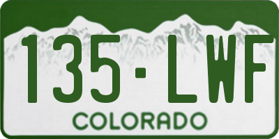 CO license plate 135LWF