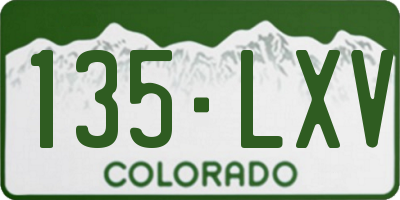 CO license plate 135LXV