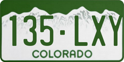 CO license plate 135LXY