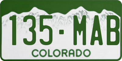CO license plate 135MAB