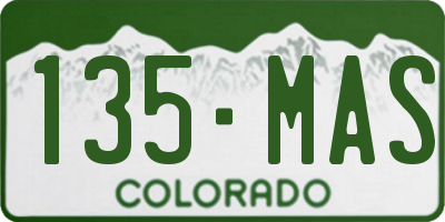 CO license plate 135MAS