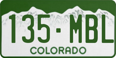 CO license plate 135MBL
