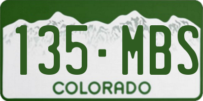 CO license plate 135MBS
