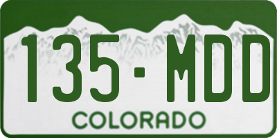 CO license plate 135MDD