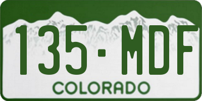CO license plate 135MDF