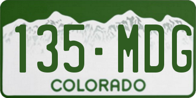 CO license plate 135MDG