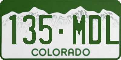 CO license plate 135MDL