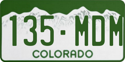CO license plate 135MDM
