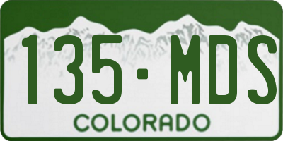 CO license plate 135MDS