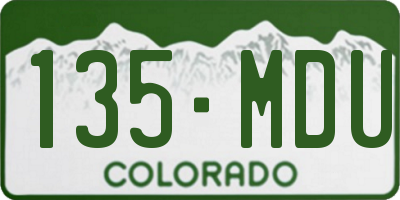 CO license plate 135MDU