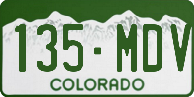 CO license plate 135MDV
