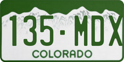 CO license plate 135MDX