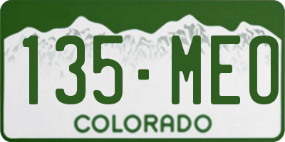 CO license plate 135MEO