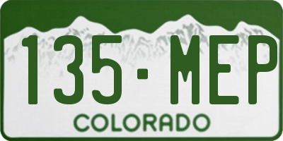CO license plate 135MEP