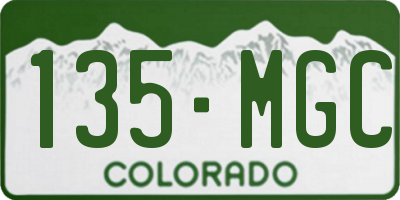 CO license plate 135MGC