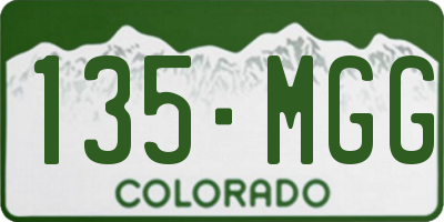 CO license plate 135MGG