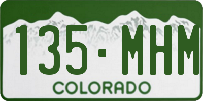 CO license plate 135MHM