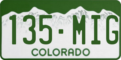 CO license plate 135MIG