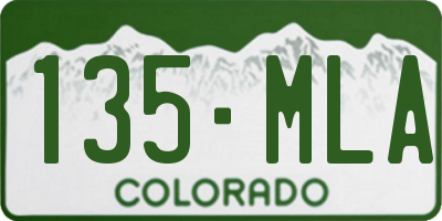 CO license plate 135MLA