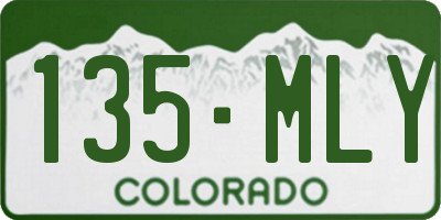 CO license plate 135MLY