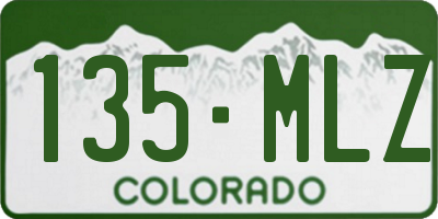 CO license plate 135MLZ
