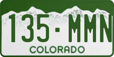 CO license plate 135MMN