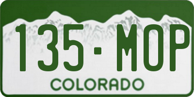 CO license plate 135MOP