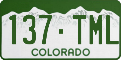 CO license plate 137TML
