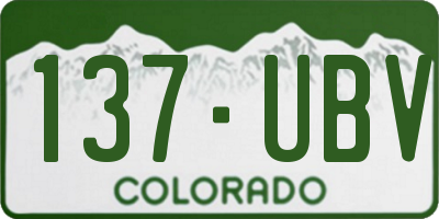 CO license plate 137UBV