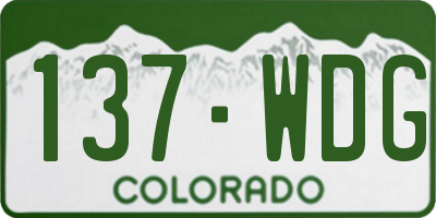 CO license plate 137WDG