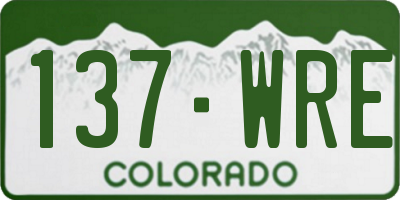 CO license plate 137WRE