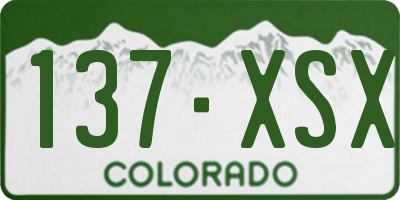 CO license plate 137XSX