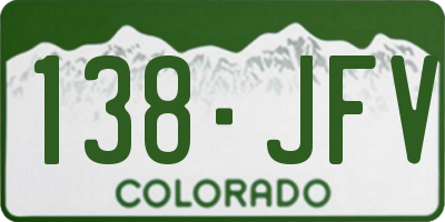 CO license plate 138JFV