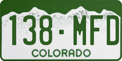 CO license plate 138MFD