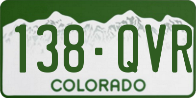 CO license plate 138QVR