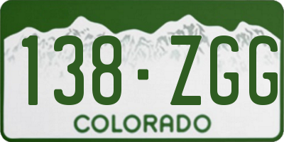 CO license plate 138ZGG