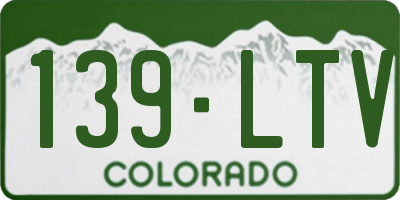 CO license plate 139LTV