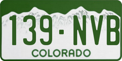 CO license plate 139NVB