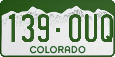CO license plate 139OUQ
