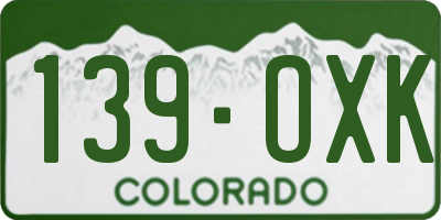 CO license plate 139OXK