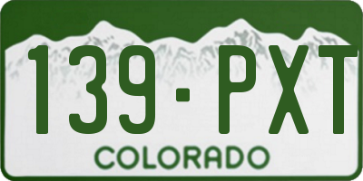 CO license plate 139PXT