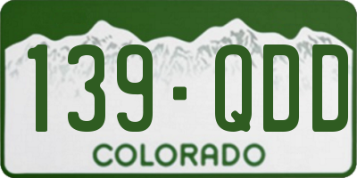 CO license plate 139QDD