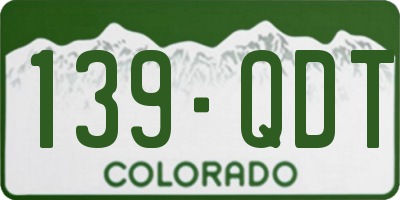 CO license plate 139QDT