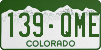 CO license plate 139QME
