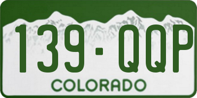 CO license plate 139QQP