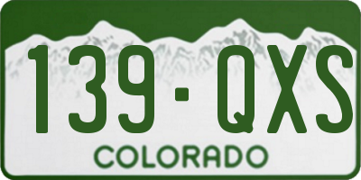 CO license plate 139QXS